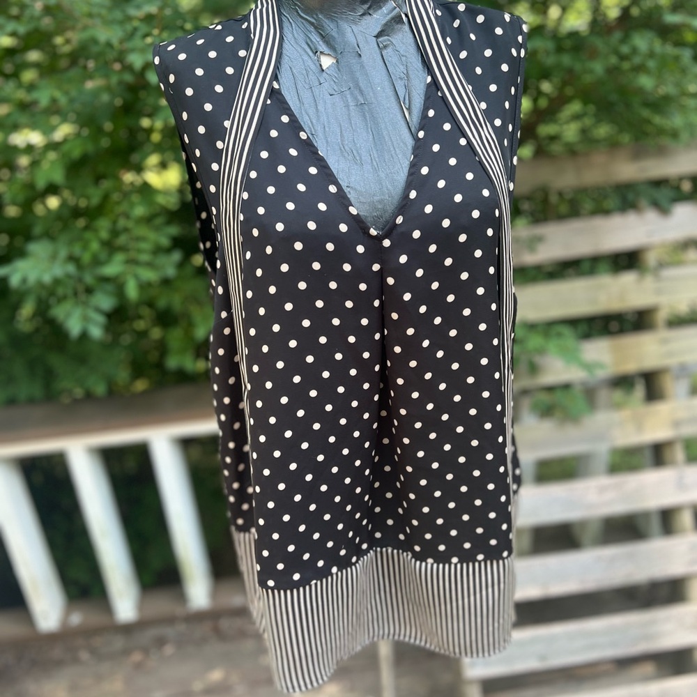Elle Black and White Polka Dot Top